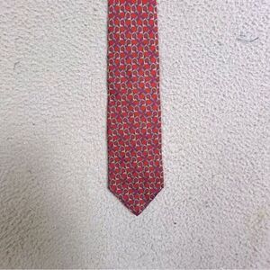 DIOR MENS SILK TIE RED WITH DESIGN